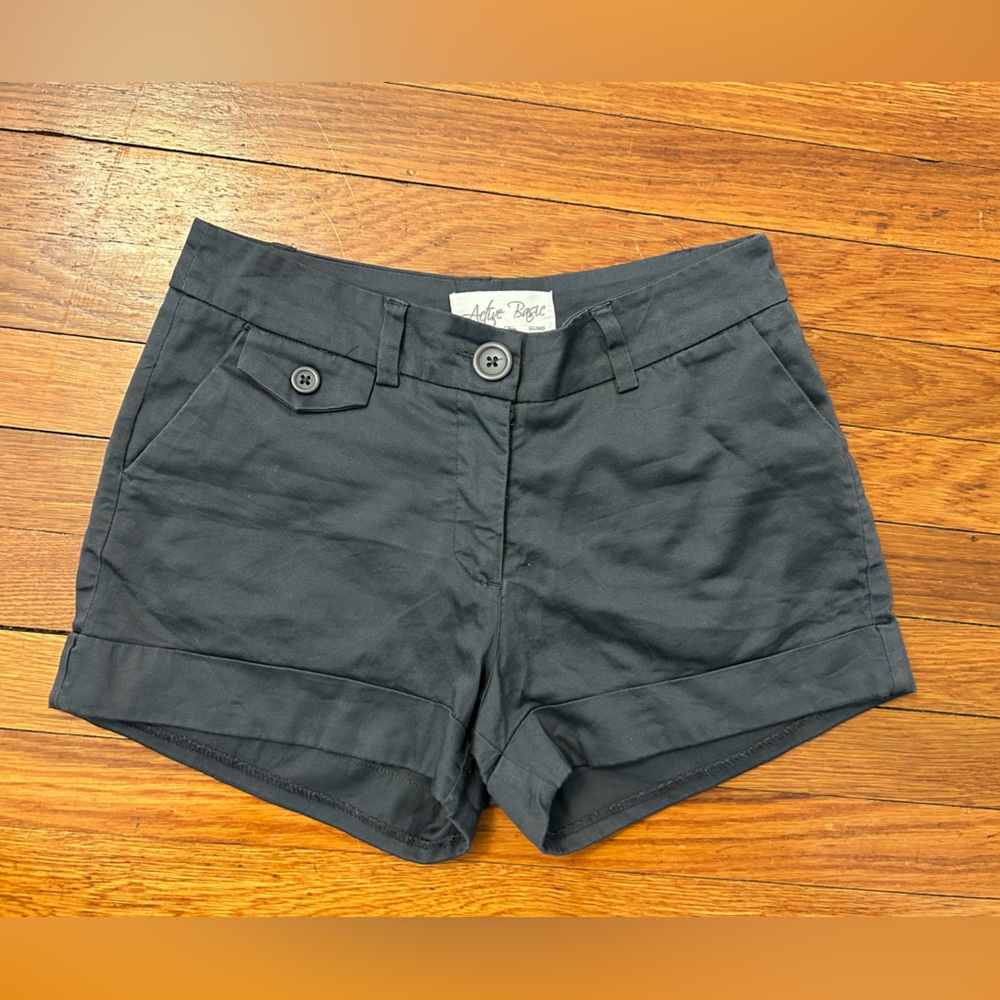 Active Basic Grey Cotton Shorts